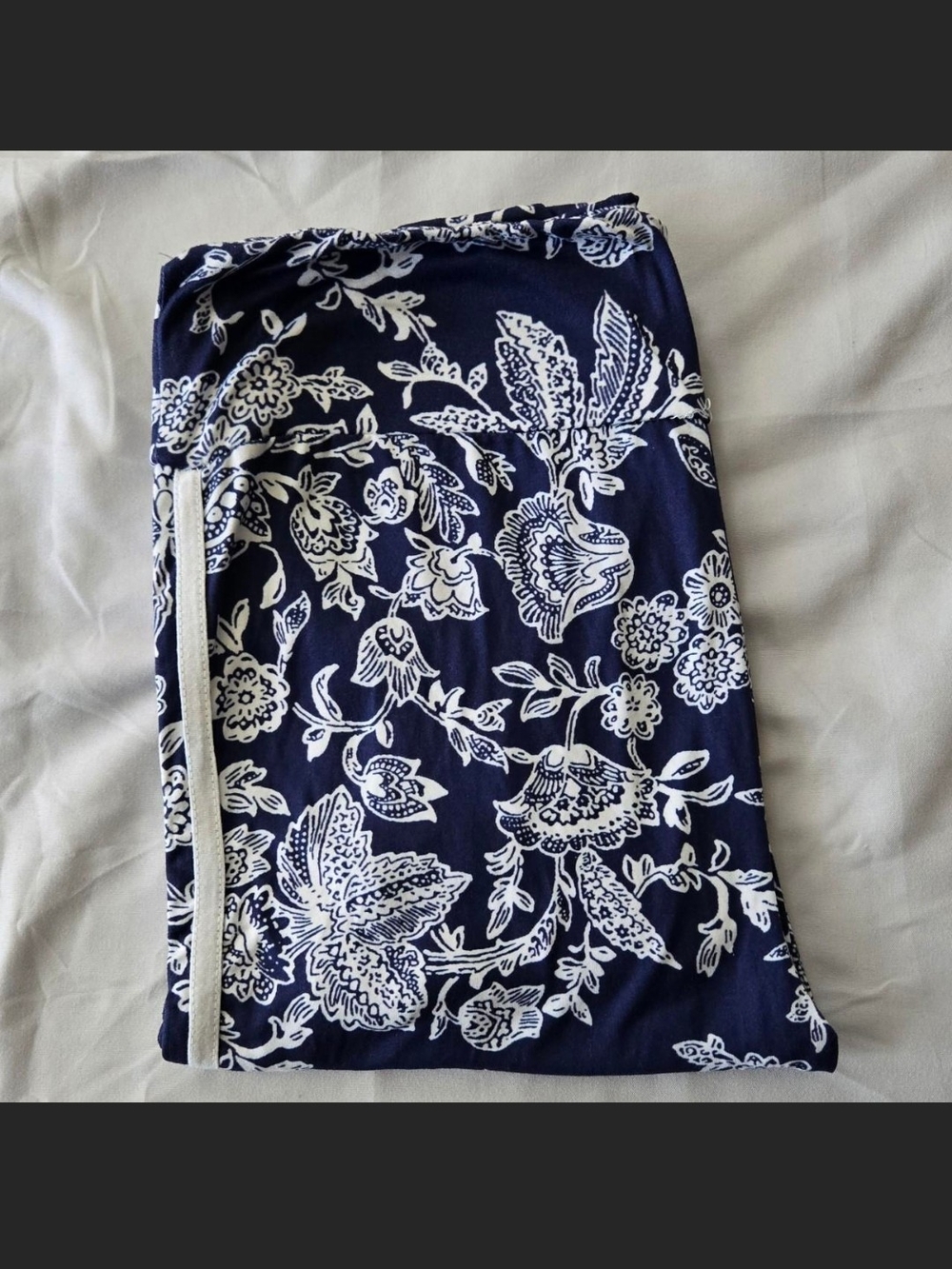 Navy and White Floral Maxi Skirt - Women